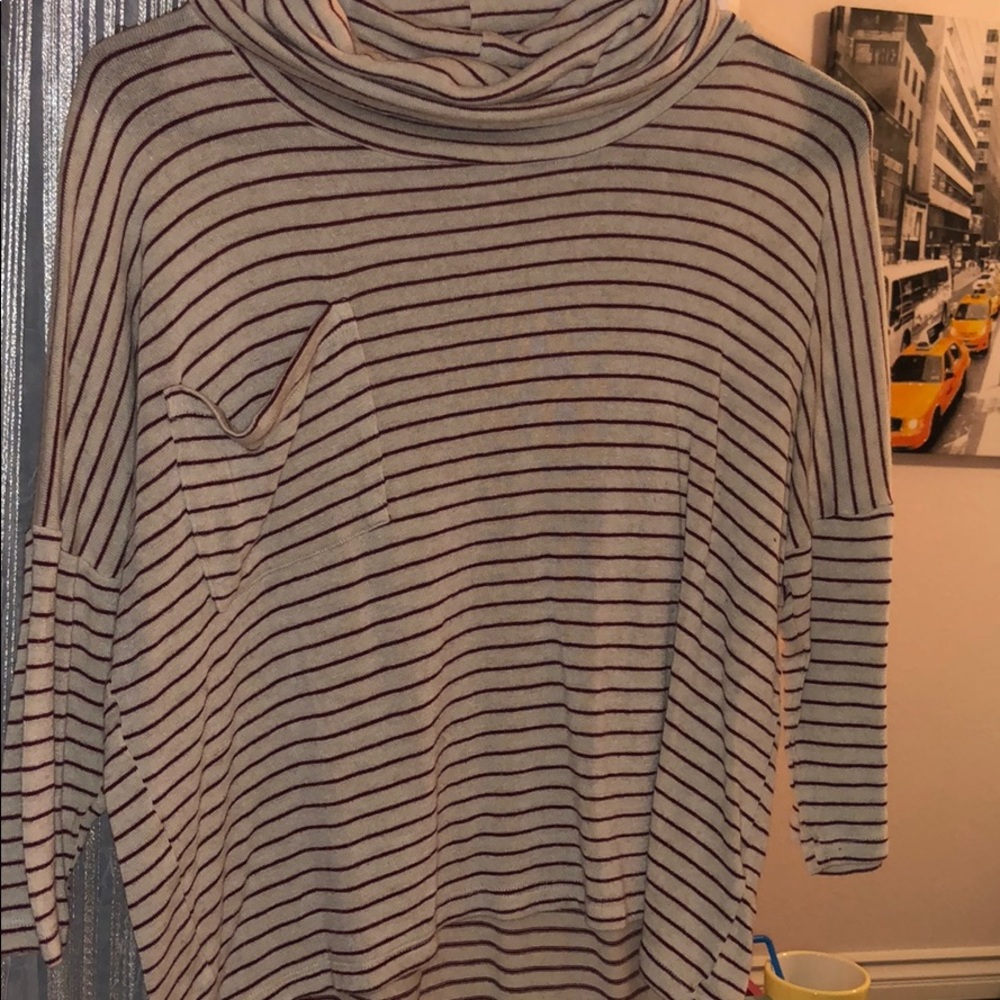 NEVER WORN Striped Turtle Neck Top